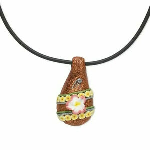 Handcrafted Fancy Clay Flower Accent Pendant Necklace